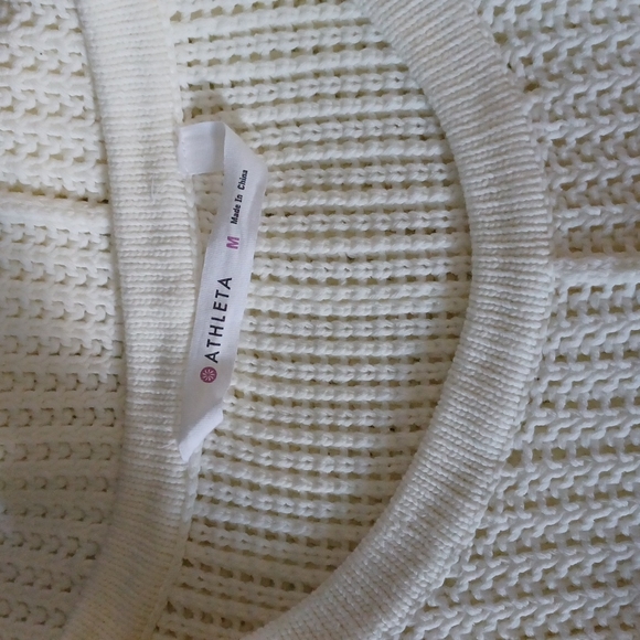 Athleta Crew Neck 3/4 lenght sleeve Sweater Off White Size M - Picture 9 of 9